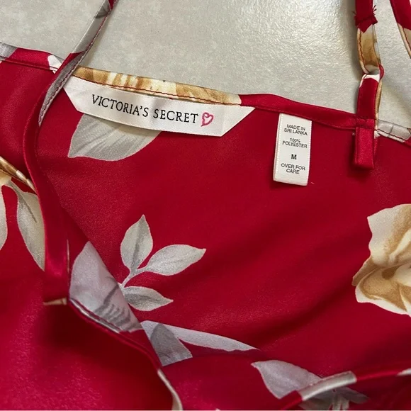 Victoria's Secret red floral print Chemise slip dress/nightgown - Picture 3 of 10